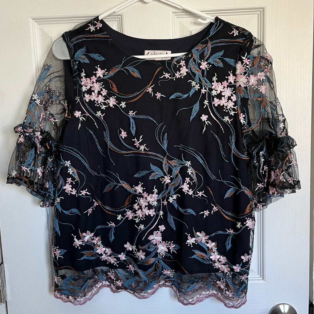 Nanette Lepore Embroidered Floral Top